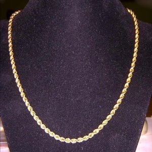 Real 22”inch 2.5mm Solid Gold Rope Necklace
